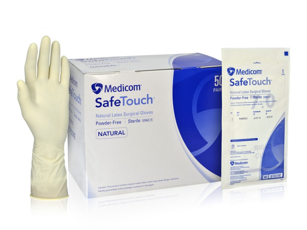 SafeBasics Easy Fit Latex Medical Examination Gloves Powdered