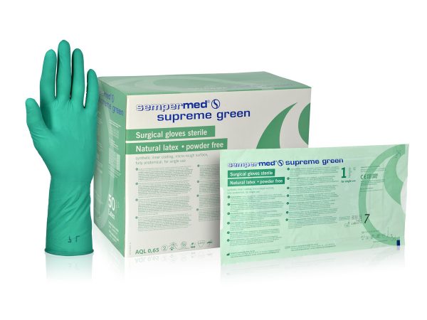 823756A,B,C,D,E,F,G_Sempermed Supreme Green Latex Surgical Gloves