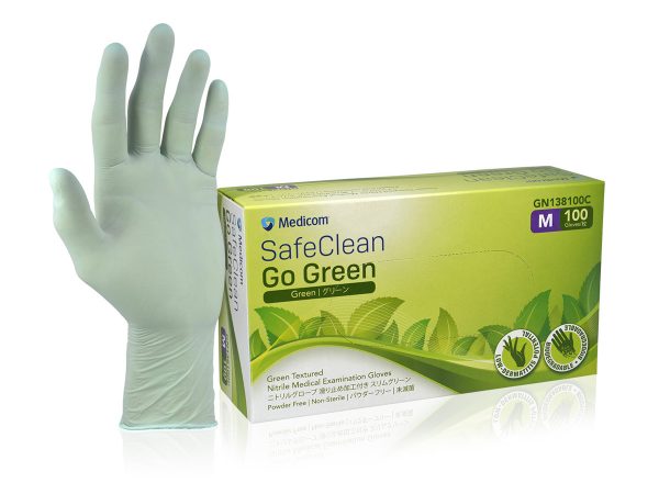 SafeClean Go Green Textured Nitrile Examination Gloves_138100