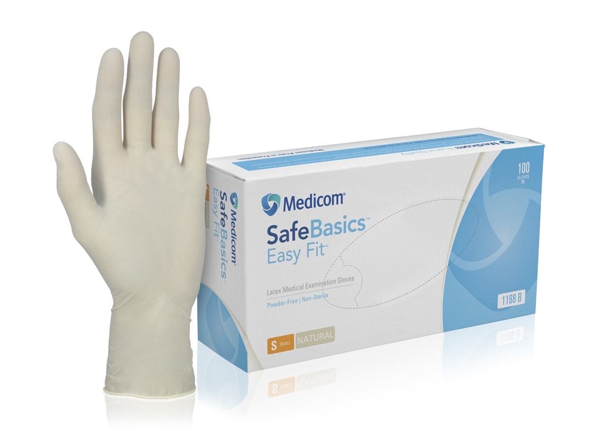 SafeBasics Easy Fit Latex Medical Examination Gloves Powder Free Asia